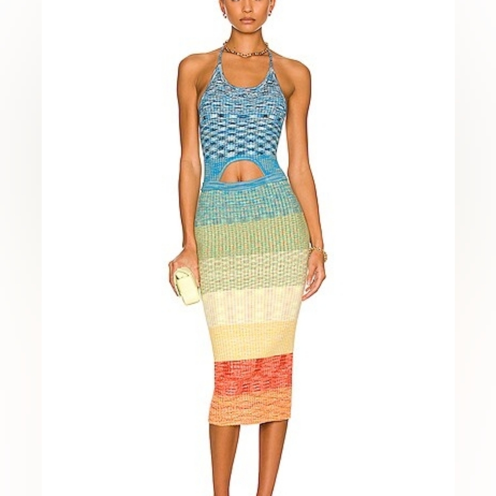 Edesia multi-colored Striped Knit Midi Dress